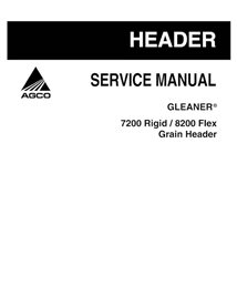 Gleaner AGCO 7200 Rigid, 8200 Flex Grain header manuel d'entretien pdf - Glaneur manuels - GLN-79032956A-SM-EN