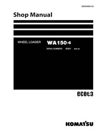 Komatsu WA150-6 wheel loader pdf shop manual  - Komatsu manuals - KOMATSU-SEN04884-02