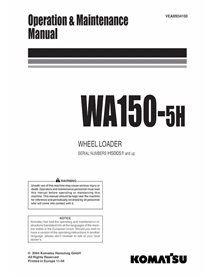 Cargadora de ruedas Komatsu WA150-5H pdf manual de operación y mantenimiento - Komatsu manuales - KOMATSU-VEAM934100