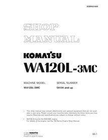 Manual de loja em pdf da carregadeira de rodas Komatsu WA120L-3MC - Komatsu manuais - KOMATSU-SEBM021800