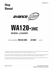 Komatsu WA120-3MC wheel loader pdf shop manual  - Komatsu manuals - KOMATSU-CEBD005101