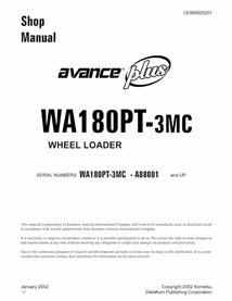 Manuel d'atelier pdf de la chargeuse sur pneus Komatsu WA180PT-3MC - Komatsu manuels - KOMATSU-CEBD005201