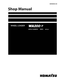 Komatsu WA200-7 wheel loader pdf shop manual  - Komatsu manuals - KOMATSU-SEN06503-05