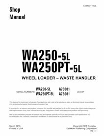 Komatsu WA250-5L, WA250PT-5L wheel loader pdf shop manual  - Komatsu manuals - KOMATSU-CEBM011605