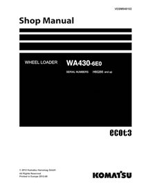 Komatsu WA430-6E0 cargadora de ruedas pdf manual de taller - Komatsu manuales - KOMATSU-VEBM948102