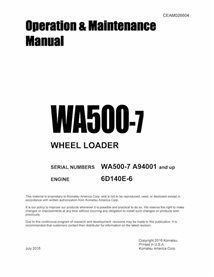 Cargadora de ruedas Komatsu WA500-7 pdf manual de operación y mantenimiento - Komatsu manuales - KOMATSU-CEAM026604