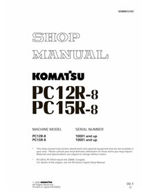 Komatsu PC12R-8, PC15R-8 mini excavator pdf shop manual  - Komatsu manuals - KOMATSU-SEBD013103