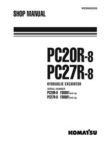 Komatsu PC20R-8, PC27R-8 mini excavator pdf shop manual  - Komatsu manuals - KOMATSU-WEBM000200