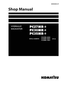 Komatsu PC27MR-3, PC30MR-3, PC35MR-3 mini excavator pdf shop manual  - Komatsu manuals - KOMATSU-SEN04063-07