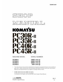 Komatsu PC30R-8, PC35R-8, PC40R-8, PC45R-8 midi excavadora pdf manual de taller - Komatsu manuales - KOMATSU-SEBD012604