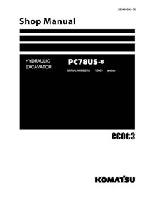 Manual de loja em pdf da escavadeira Komatsu PC78US-8 - Komatsu manuais - KOMATSU-SEN04543-12