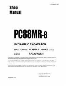 Komatsu PC88MR-8 excavator pdf shop manual  - Komatsu manuals - KOMATSU-CEBM007301