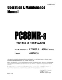 Komatsu PC88MR-8 excavator pdf operation and maintenance manual  - Komatsu manuals - KOMATSU-CEAM021203