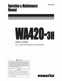 Cargadora de ruedas Komatsu WA420-3H pdf manual de operación y mantenimiento - Komatsu manuales - KOMATSU-VEAM470400