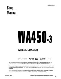 Komatsu WA450-3 wheel loader pdf shop manual  - Komatsu manuals - KOMATSU-CEBD000401