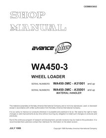 Manual de loja em pdf da carregadeira de rodas Komatsu WA450-3 - Komatsu manuais - KOMATSU-CEBD003602