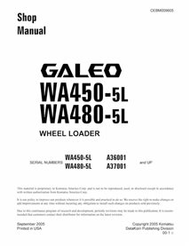 Komatsu WA450-5L, WA480-5L cargadora de ruedas pdf manual de taller - Komatsu manuales - KOMATSU-CEBM009605