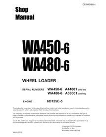 Komatsu WA450-6, WA480-6 wheel loader pdf shop manual  - Komatsu manuals - KOMATSU-CEBM018601