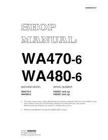 Komatsu WA470-6, WA480-6 cargadora de ruedas pdf manual de taller - Komatsu manuales - KOMATSU-VEBM946101