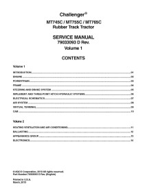 Manual de serviço do trator Challenger MT745C, MT755C, MT765C - Challenger manuais