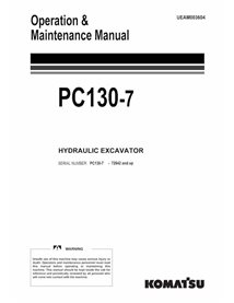 Manual de operação e manutenção em pdf da escavadeira Komatsu PC130-7 - Komatsu manuais - KOMATSU-UEAM003604