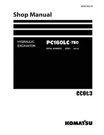 Manual de loja em pdf da escavadeira Komatsu PC160LC-7E0 - Komatsu manuais - KOMATSU-SEN01892-05