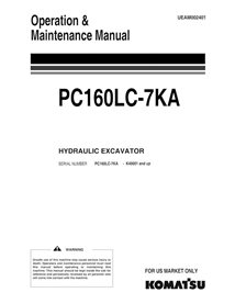 Manual de operação e manutenção em pdf da escavadeira Komatsu PC160LC-7KA - Komatsu manuais - KOMATSU-UEAM002401