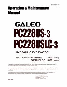 Manual de operação e manutenção em pdf da escavadeira Komatsu PC228US-3, PC228USLC-3 - Komatsu manuais - KOMATSU-TEN00030-01D