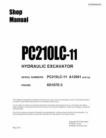 Manual de loja em pdf da escavadeira Komatsu PC210LC-11 - Komatsu manuais - KOMATSU-CEBM029400