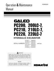 Excavadora Komatsu PC200, 200LC-7, PC210, 210LC-7, PC220, 220LC-7 pdf manual de operación y mantenimiento - Komatsu manuales ...