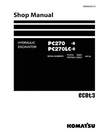 Manual de taller pdf de la excavadora Komatsu PC270LC-8 - Komatsu manuales - KOMATSU-SEN00420-13