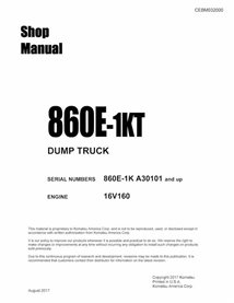 Komatsu 860E-1KT dump truck pdf shop manual  - Komatsu manuals - KOMATSU-CEBM032000