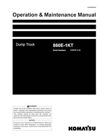 Manual de operação e manutenção do caminhão basculante Komatsu 860E-1KT em pdf - Komatsu manuais - KOMATSU-CEAM026004