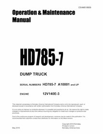 Komatsu HD785-7 dump truck pdf operation and maintenance manual  - Komatsu manuals - KOMATSU-CEAM018609