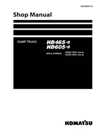 Komatsu HD465-8, HD605-8 dump truck pdf shop manual  - Komatsu manuals - KOMATSU-SEN06605-04