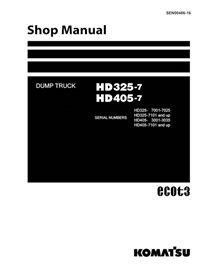 Komatsu HD325-7, HD405-7 dump truck pdf shop manual  - Komatsu manuals - KOMATSU-SEN00486-16