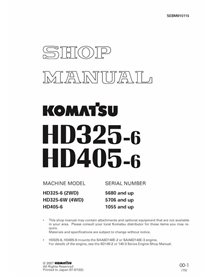 Manual de loja em pdf do caminhão basculante Komatsu HM300-5 - Komatsu manuais - KOMATSU-SEBM015115