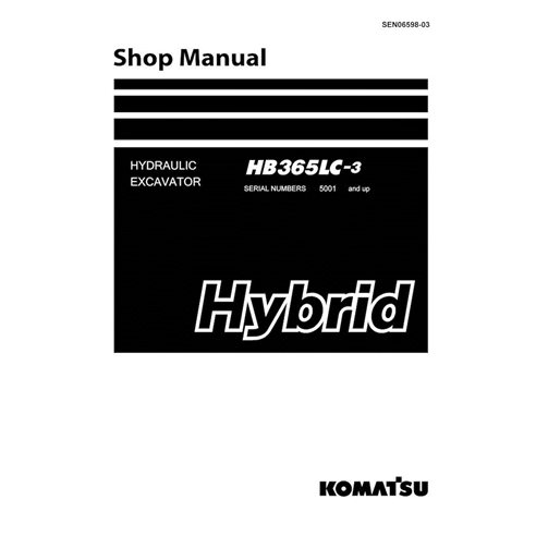 Manual de loja em pdf da escavadeira Komatsu HB365LC-3 - Komatsu manuais - KOMATSU-SEN06598-03