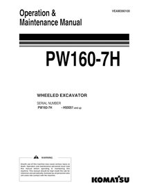 Excavadora de ruedas Komatsu PW160-7H pdf manual de operación y mantenimiento - Komatsu manuales - KOMATSU-VEAM390100