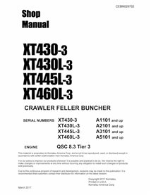 Komatsu XT430-3, XT430L-3, XT445L-3, XT460L-3 harvester pdf shop manual  - Komatsu manuals - KOMATSU-CEBM029702