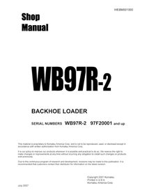 Komatsu WB97R-2 backhoe loader pdf shop manual  - Komatsu manuals - KOMATSU-WEBM001000D