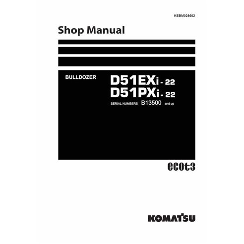 Manual de loja em pdf do trator Komatsu D51EXi-22, D51PXi-22 - Komatsu manuais - KOMATSU-KEBM028602