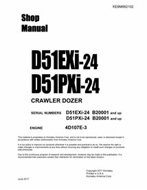 Komatsu D51EXi-24, D51PXi-24 dozer pdf shop manual  - Komatsu manuals - KOMATSU-KEBM662102