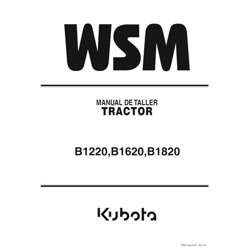 Kubota B1220, B1620, B1820 tractor pdf workshop manual ES - Kubota manuals - KUBOTA-9Y111-02773-WSM-ES