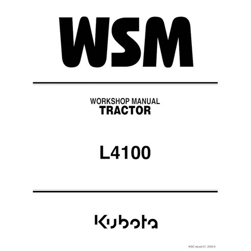 Kubota L4100 tractor pdf workshop manual  - Kubota manuals - KUBOTA-9Y131-02780-WSM-EN