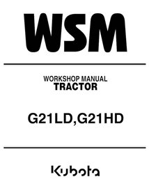 Manuel d'atelier pdf pour tracteur Kubota G21LD, G21HD - Kubota manuels - KUBOTA-97897-15090-WSM-EN