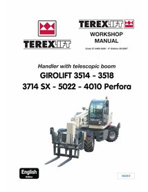 Manual de serviço em pdf do manipulador telescópico Terex 3514, 3518, 3714SX, 5022, 4010 - Terex manuais - TEREX-5744004200-W...