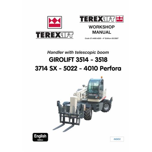 Terex 3514, 3518, 3714SX, 5022, 4010 manipulador telescópico pdf manual de servicio - Terex manuales - TEREX-5744004200-WSM-EN