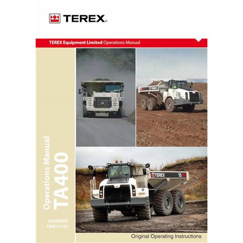 Manual del operador del camión articulado Terex TA400 en pdf - Terex manuales - TEREX-15504854-OHE11151-OM-EN