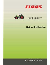 Claas ARES 547, 557, 567, 577, 617, 657, 697 tracteur pdf manuel d'utilisation et d'entretien FR - Claas manuels - CLA-113221...